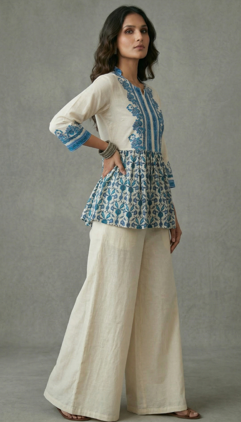 Floral Cotton Peplum Kurti