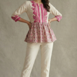 Amaya Pink Floral Peplum Kurti